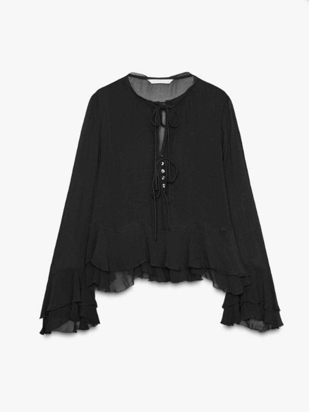 NWOT Zara Sheer Top